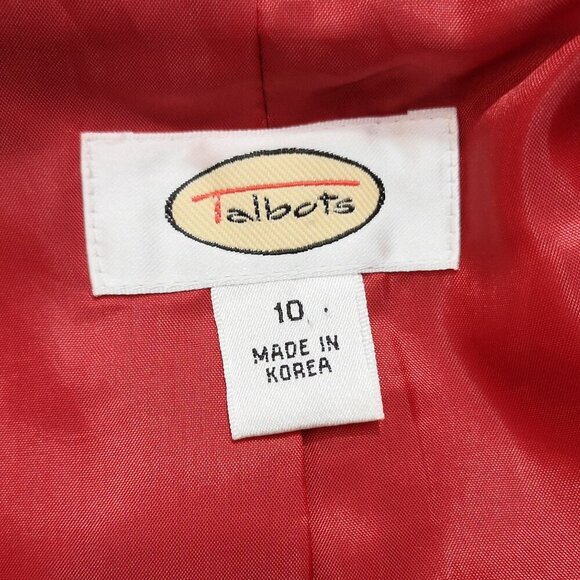 Talbots Ladies Size 10 Red 3 Button Closure Lined Made in Korea Blazer/Jacket - Picture 3 of 12